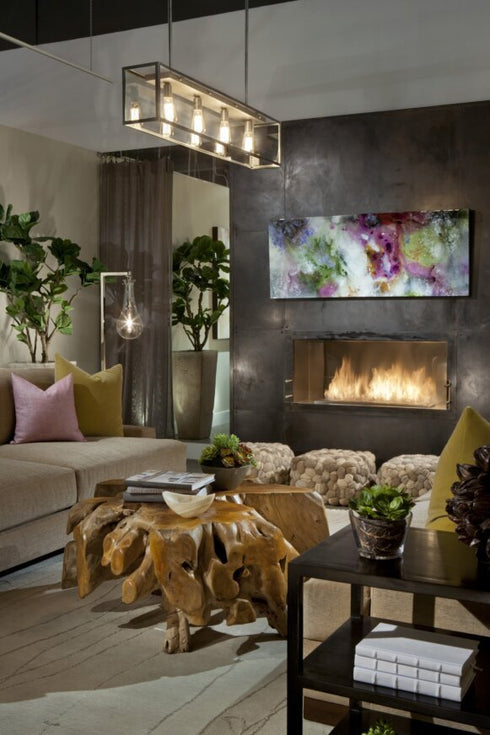 Ecosmart Fire Flex 50SS Single Sided Fireplace Insert - Black Finish / Black Burner - ESF.FX.50SS.B